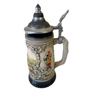 Vinatge Schnappauf Heidelberg Fass Perkeo Pewter Lid Beer Stein 9" New NWT